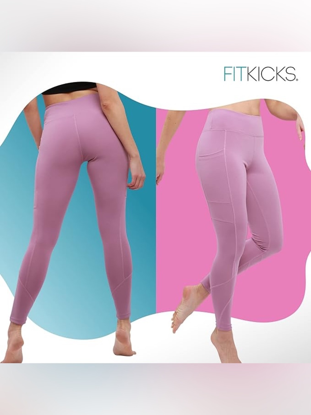 FITKICKS Women's High-Waist Lavender Leggings